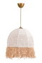 Opviq Lámpara de Araña Bohemia TM222 - Lámpara Colgante Blanca de Plástico y Algodón, Diámetro 30 cm, Altura 80 cm, Estilo Bohemio, Decoración Hogar